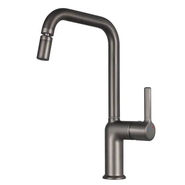 Смеситель кухонный Ина общая высота 34.2 см цвет вороненая сталь