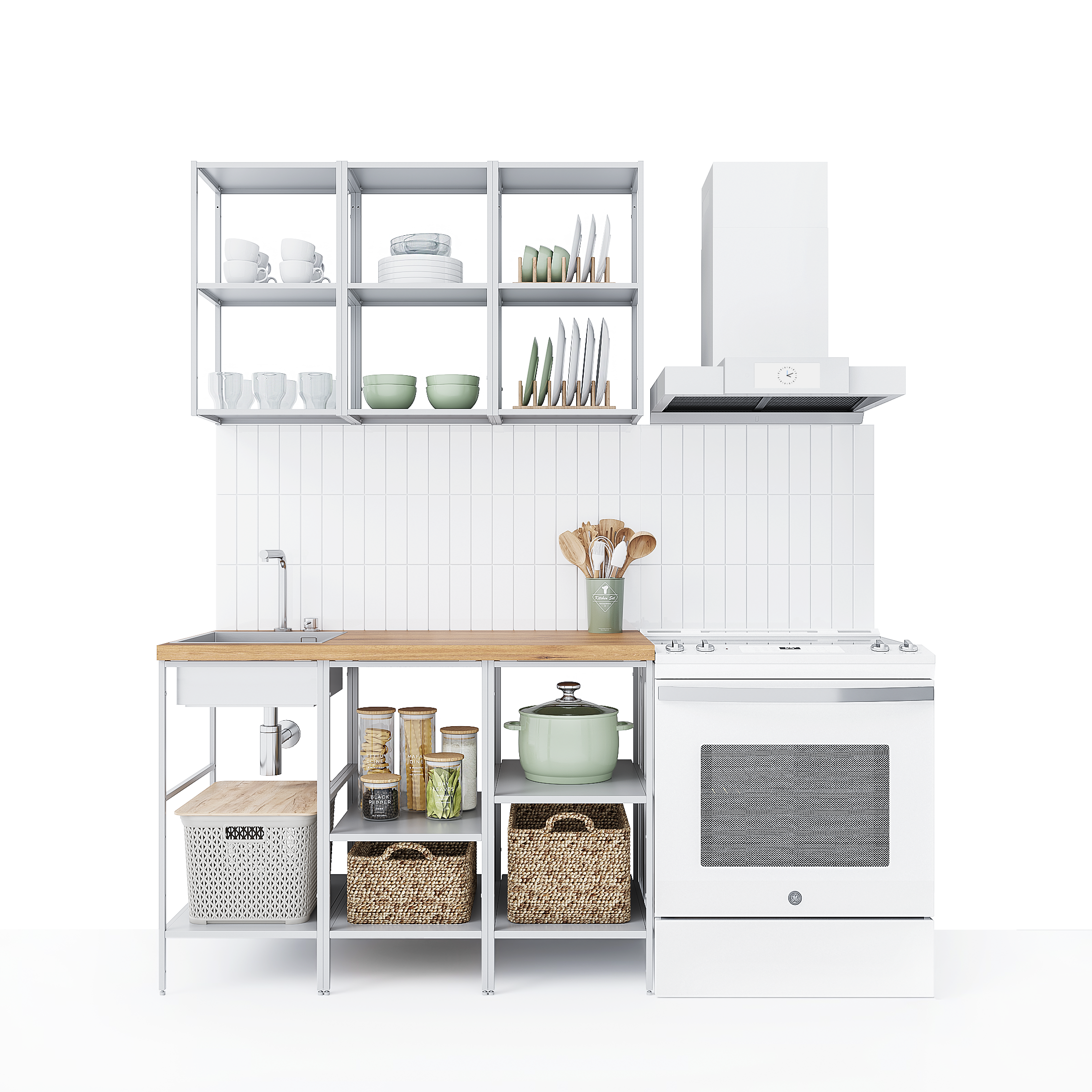 Кухонный гарнитур 120x60 см Вельга цвет белый